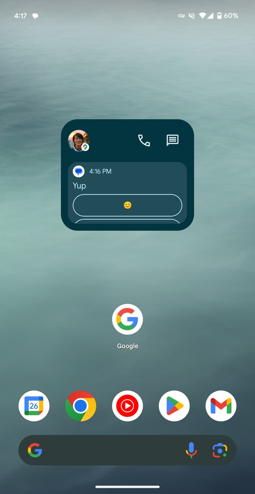 Google Contacts notifications widget