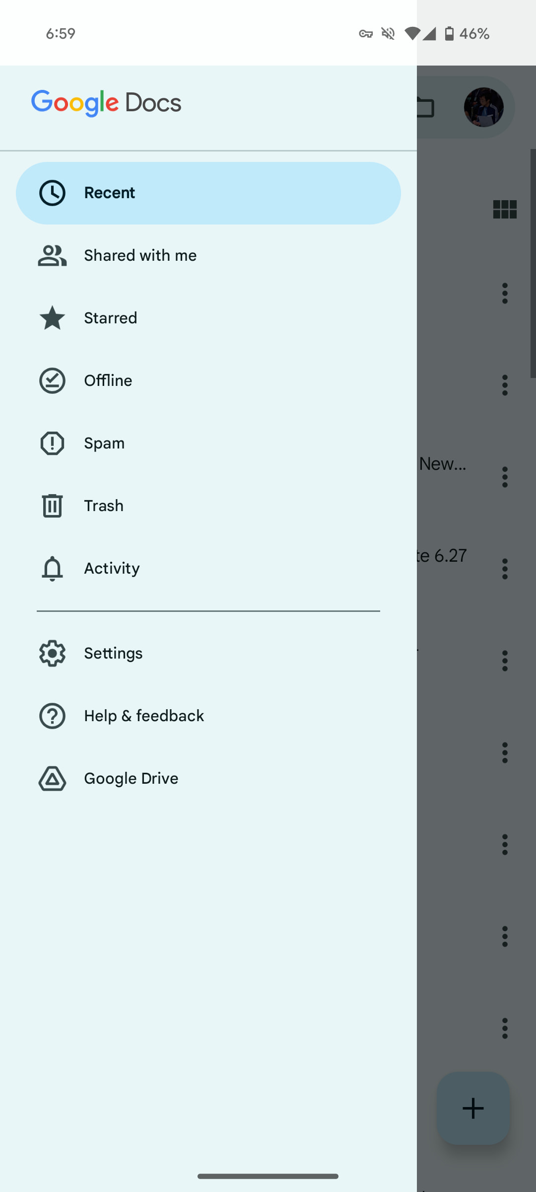 Google navigation drawers