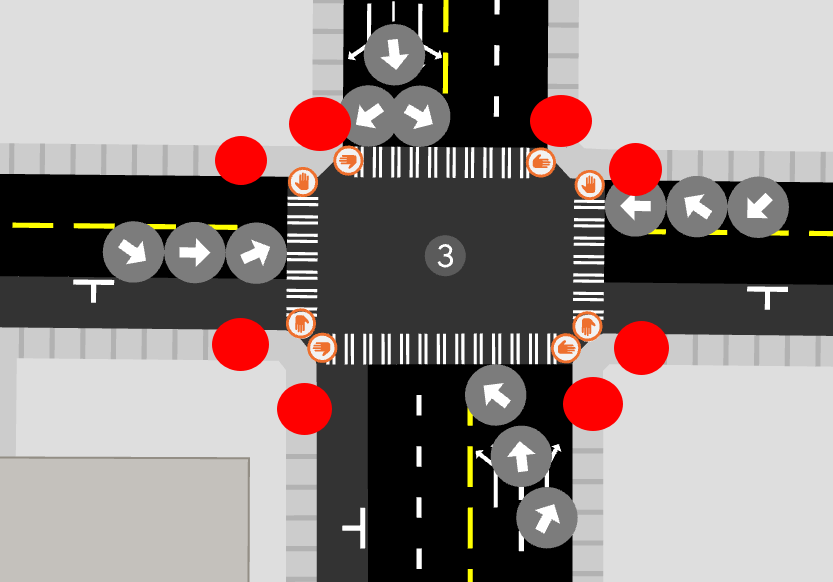 Traffic signals A/B Street