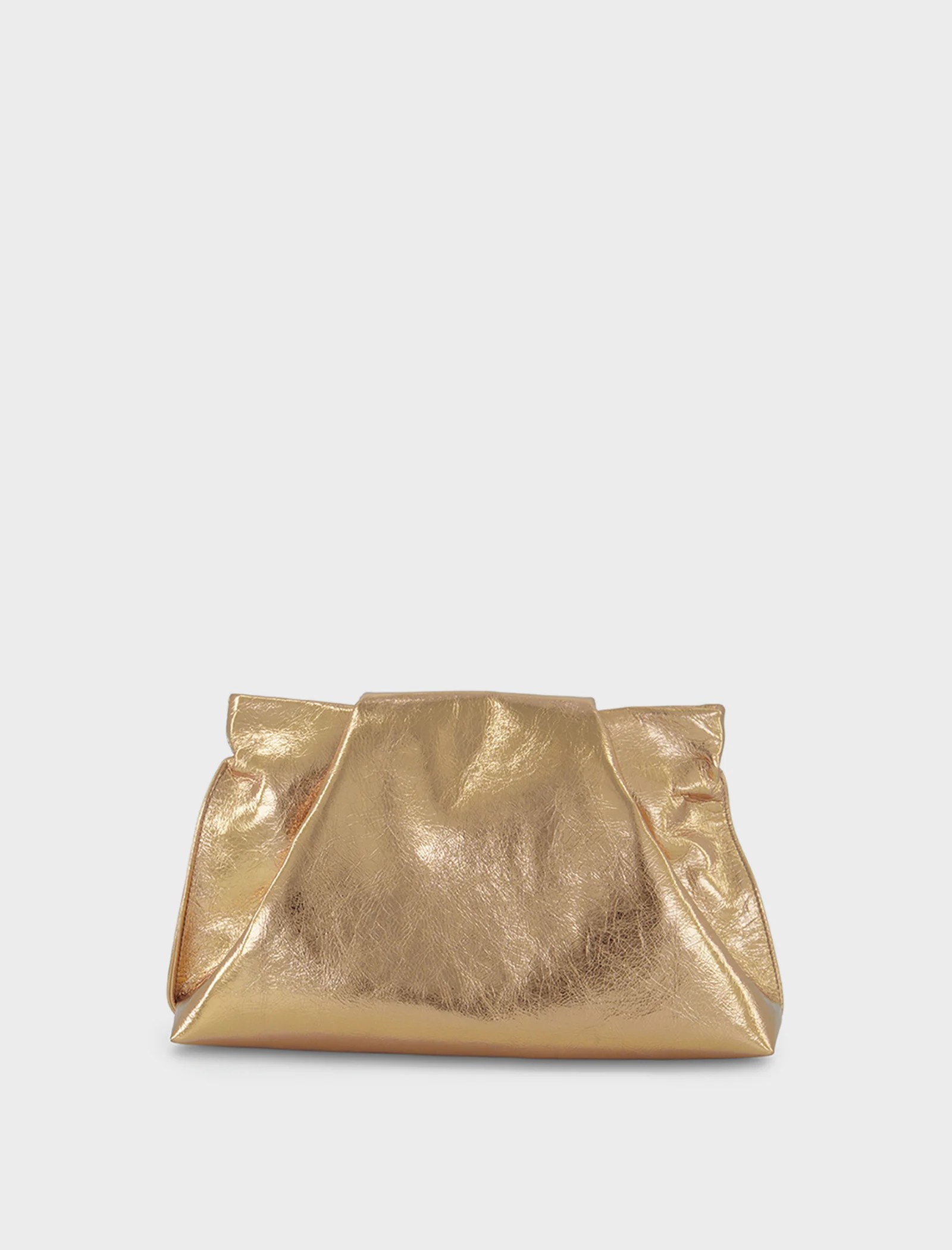 Fold Metallic Gold Clutch Bag AESQUE