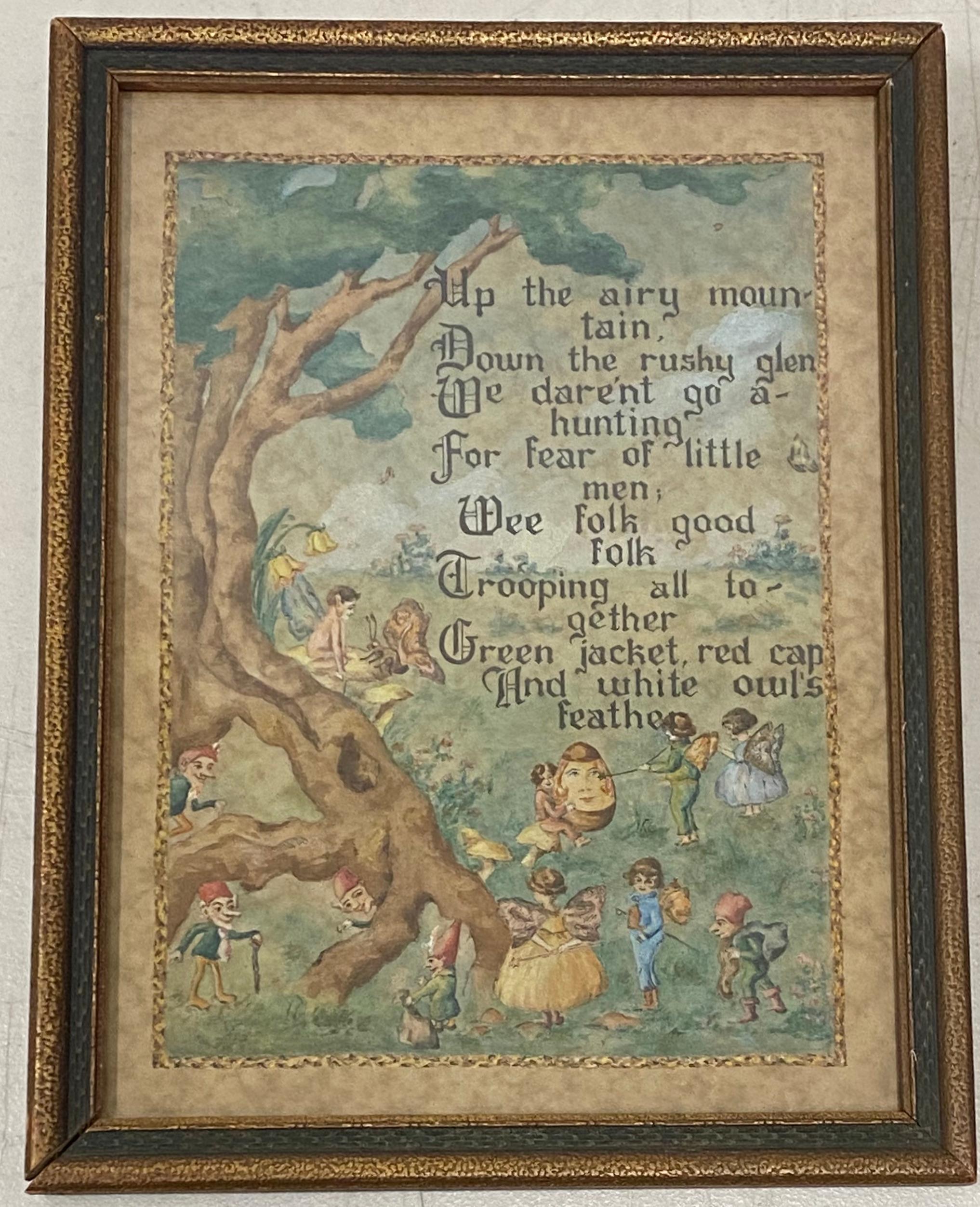 Unknown 19th Century "Fairies, William Allingham Poem" Original