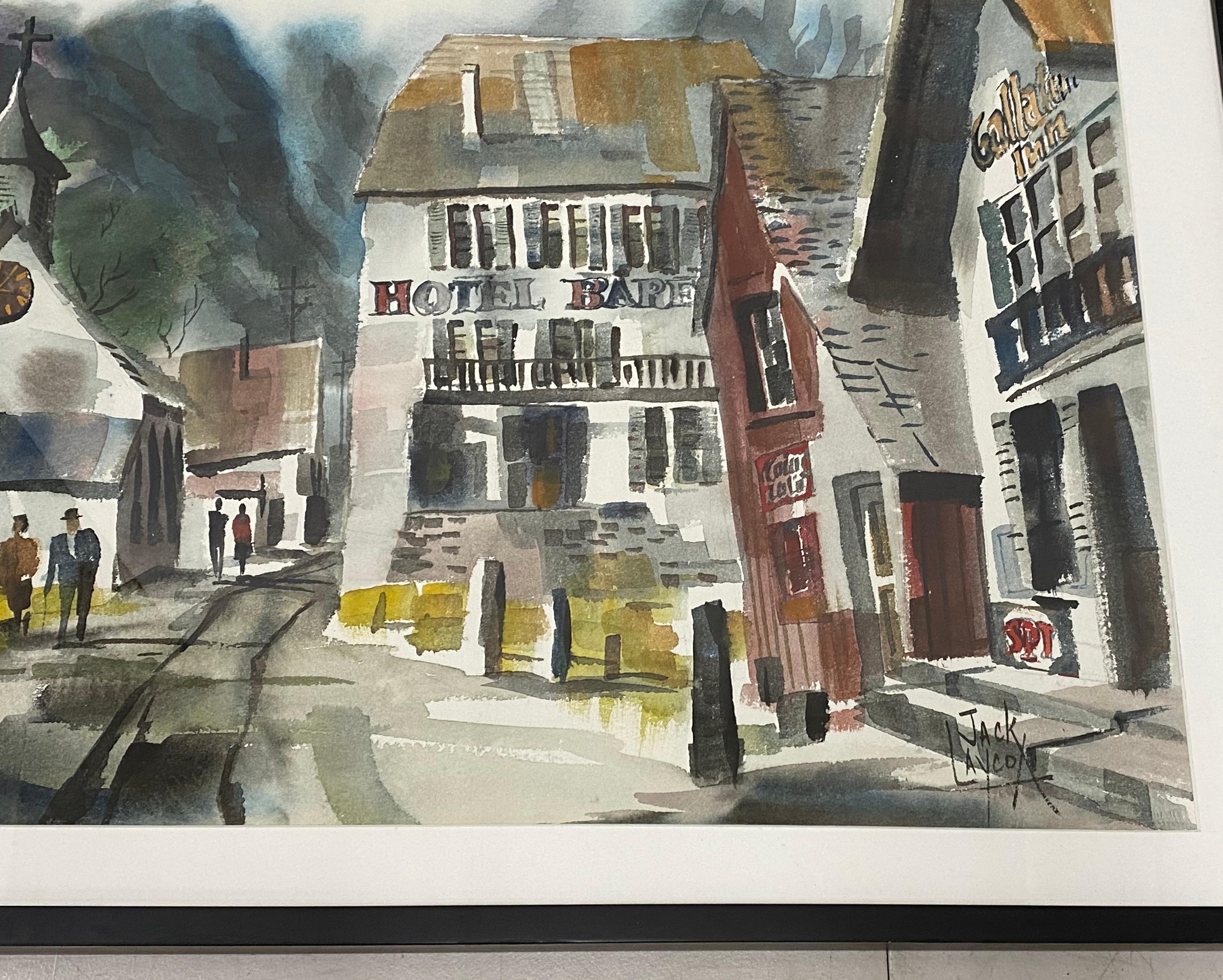 William Jack Laycox Jack Laycox "Alpine Church" Original Watercolor c