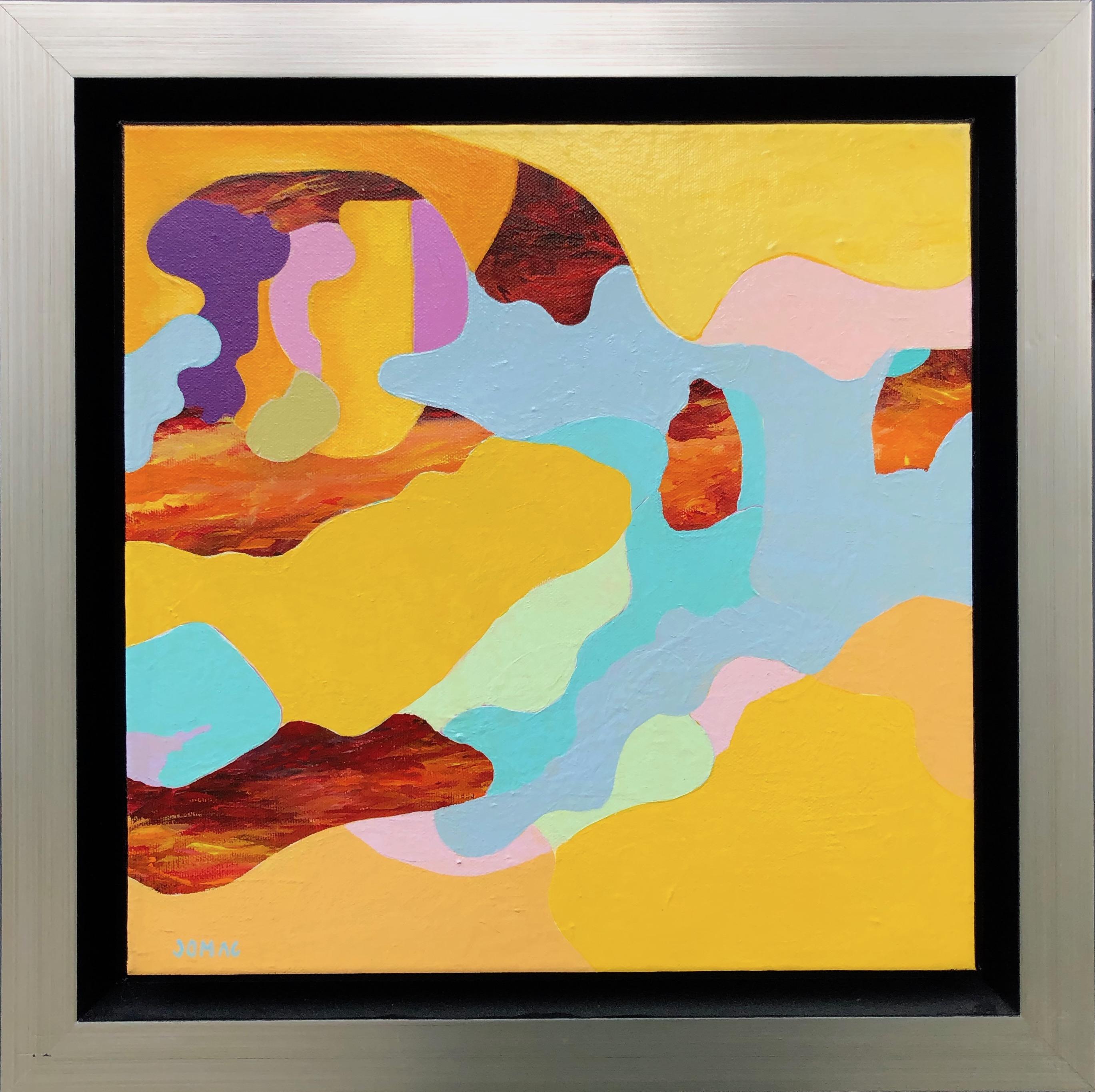 Joseph McAleer Breakthrough Flow surrealist abstract landscape painting in blue and orange