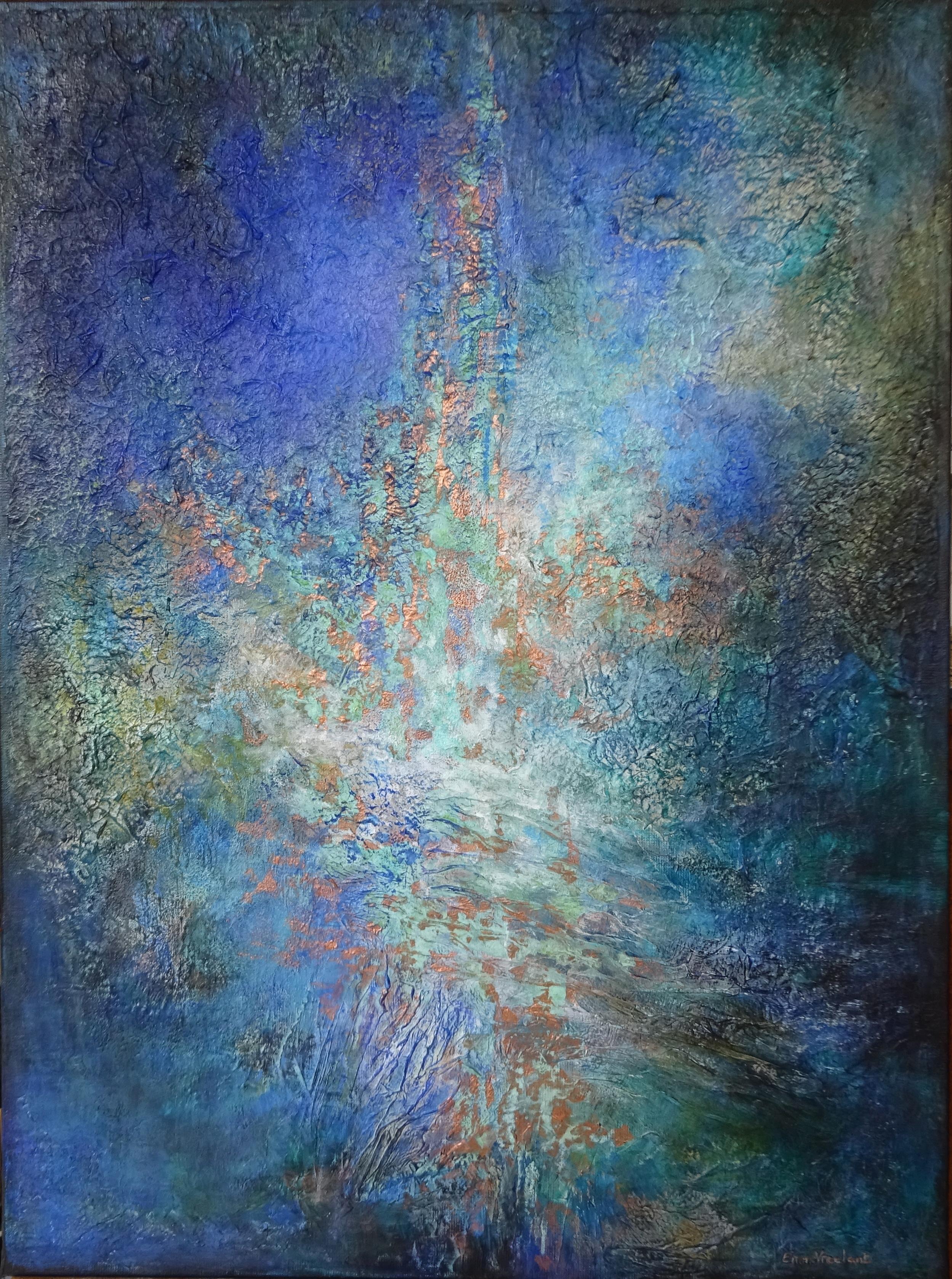 Emmanuelle Vroelant "Kindness" abstract acrylic marble oxidation on