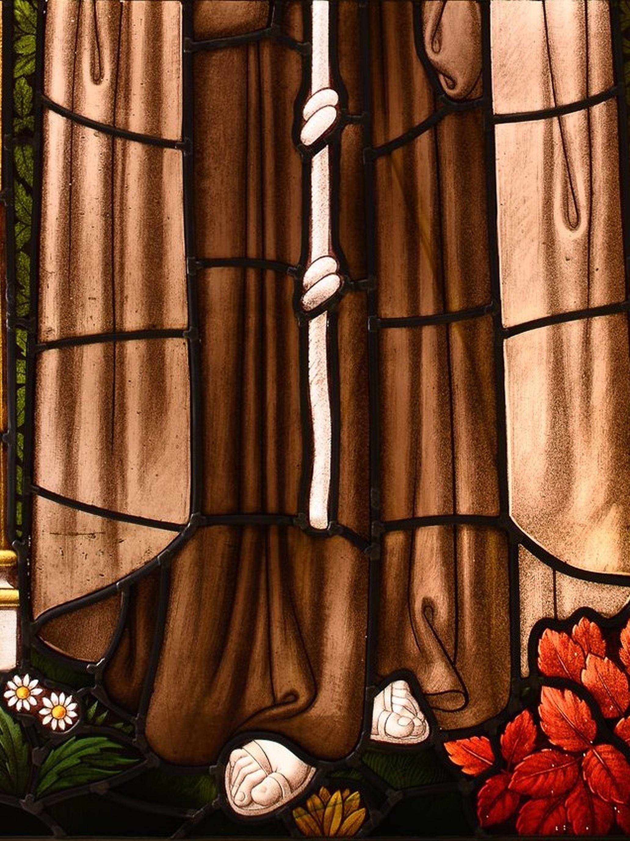 Unknown NeoGothic Stained Glass Window with Saint Clare of Assisi
