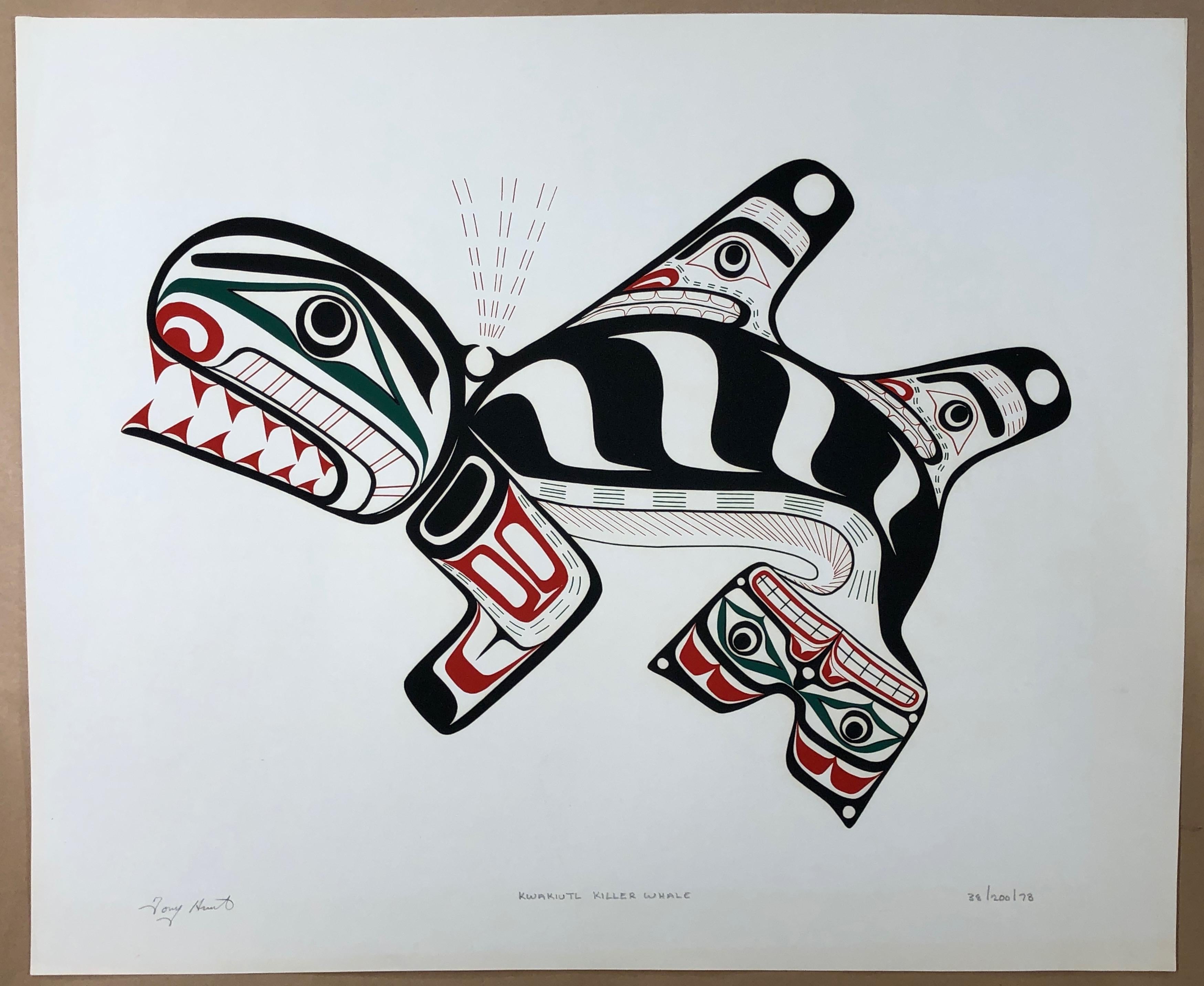 Tony Hunt Sr. Kwakiutl Killer Whale,colour serigraph,screen print