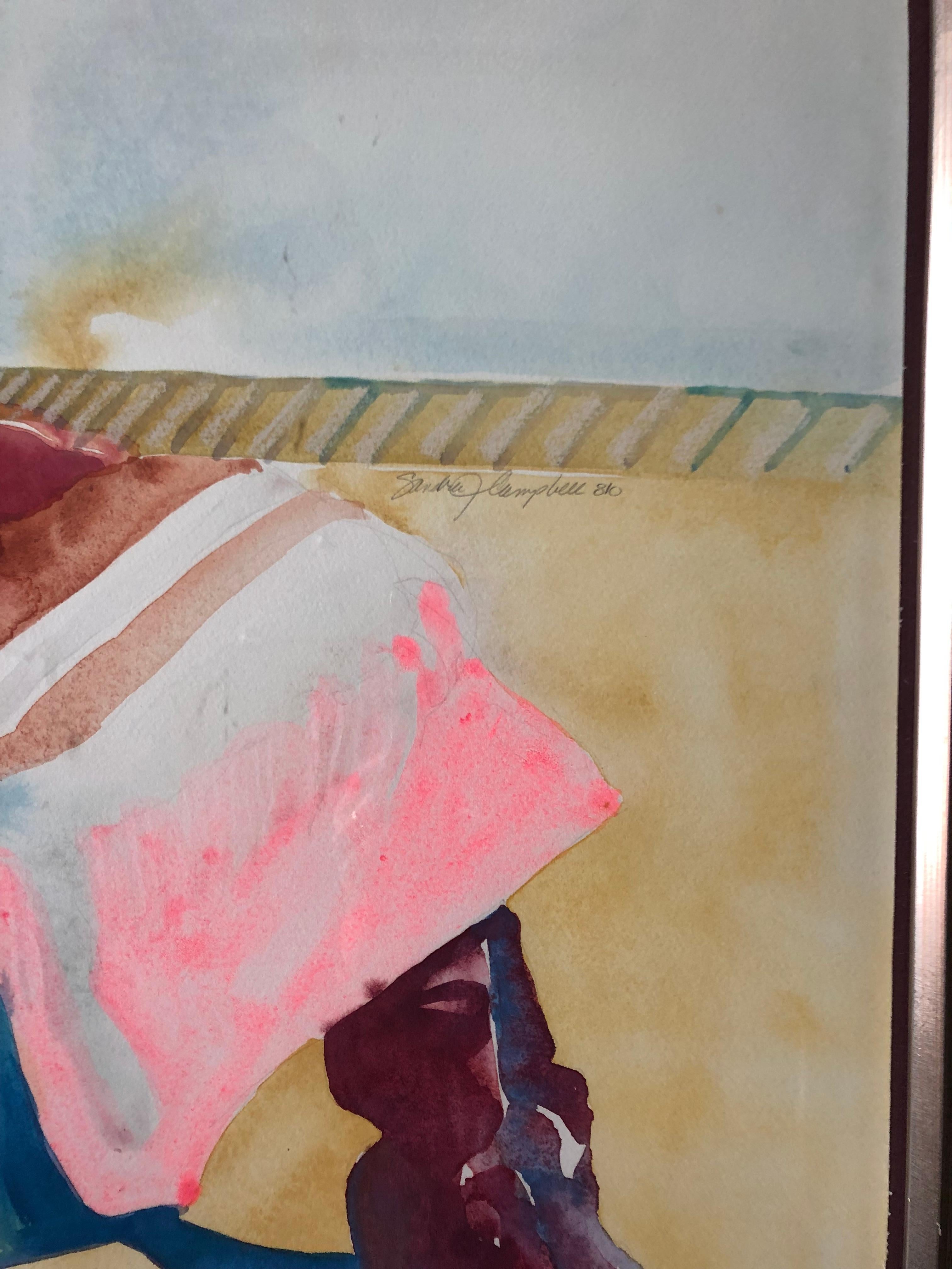 Sandra Jones Campbell - Woman In The Chair Work on Paper at 1stDibs