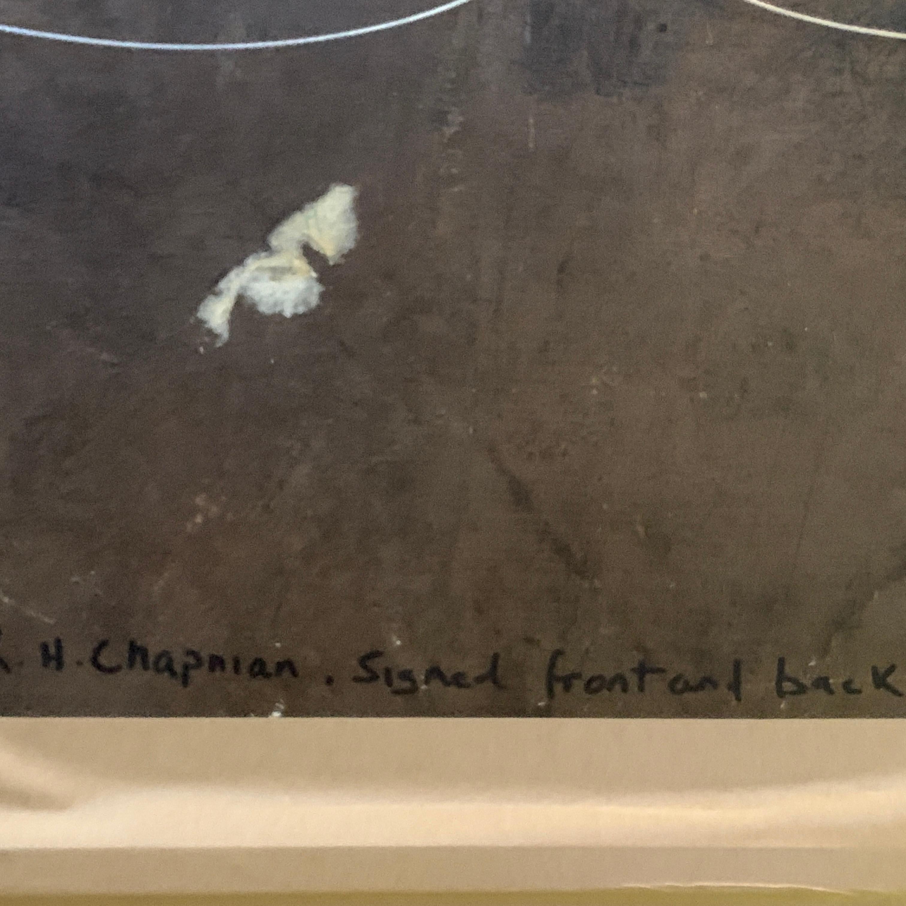 Richard Hamilton Chapman Antique English river landscape with figures