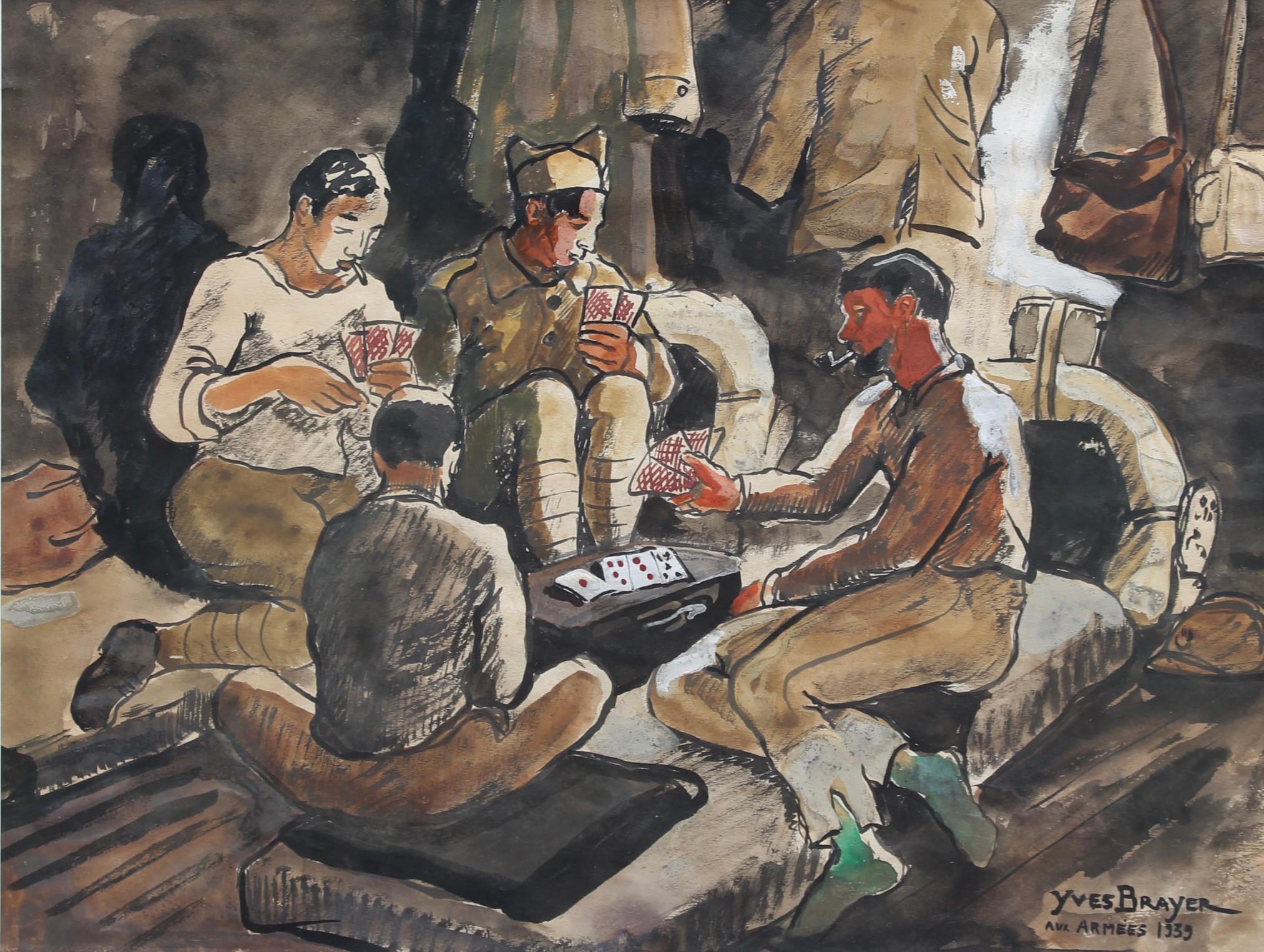 Yves Brayer Soldiers Playing Cards For Sale at 1stDibs yves brayer