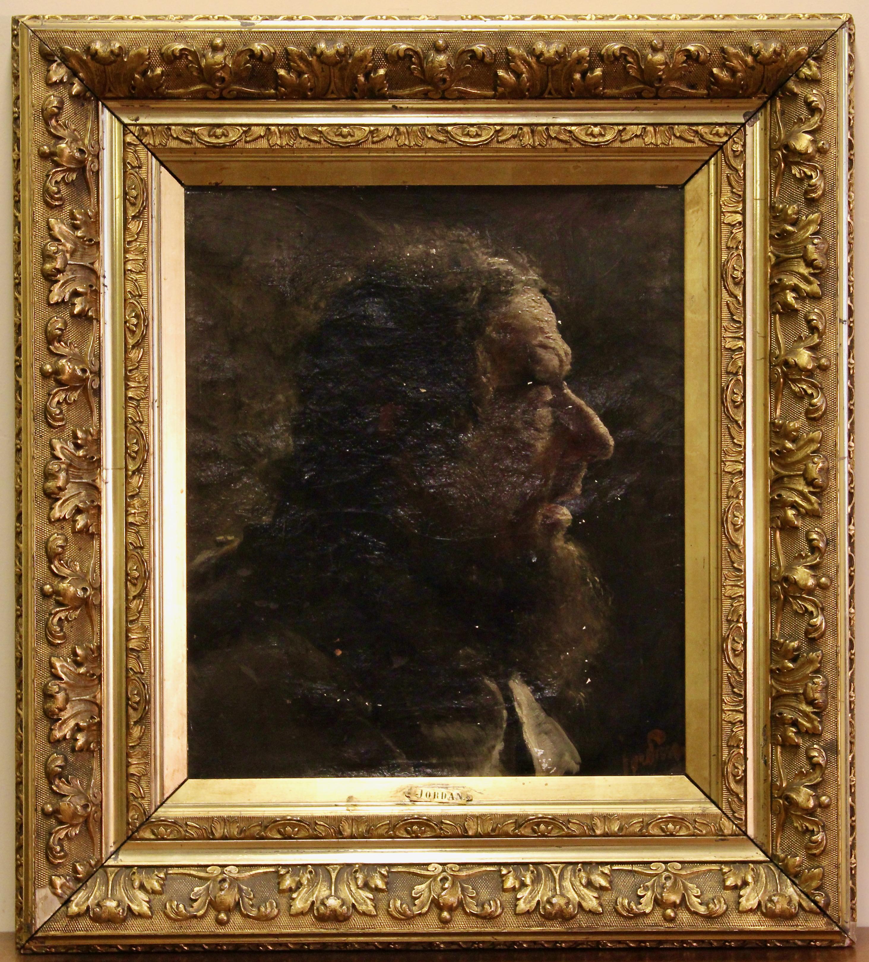 Jordan Antique oil Painting by "Jordan". Oil on Canvas. Portrait of