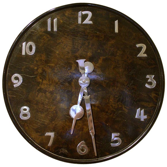 Burl Wood Wall Clock 2 For Sale on 1stDibs