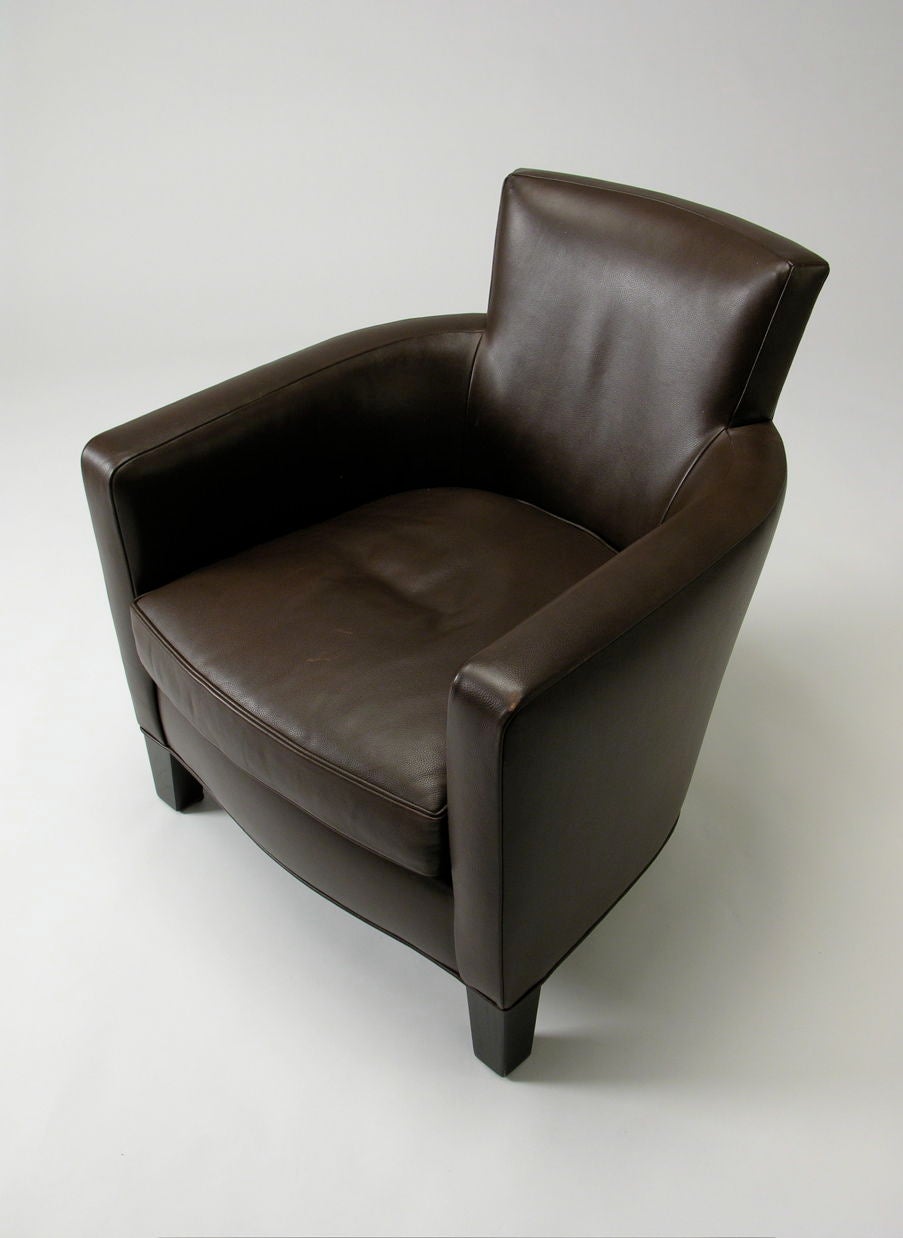 Christian Liaigre leather Armchairs at 1stdibs