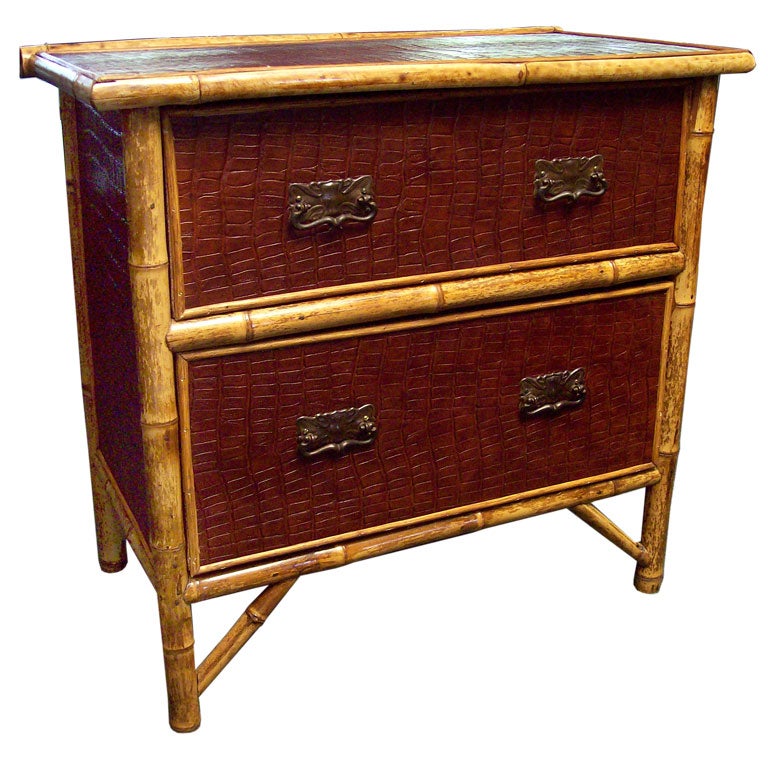Small Antique Bamboo Chest at 1stDibs