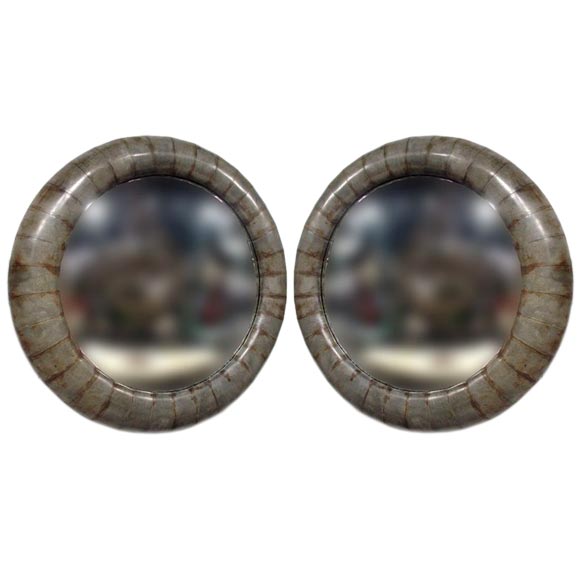 2 Large Round Mirrors in Zinc For Sale at 1stDibs