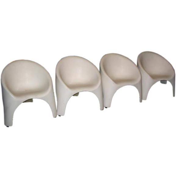 Set of 4 Architectural Fiberglass chairs at 1stdibs