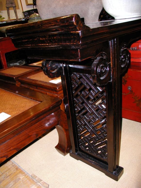Black Lacquer Altar Table at 1stDibs