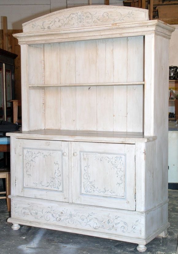 Painted Antique Hutch, Buffet at 1stDibs painted antique buffet