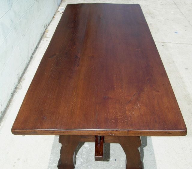 Trestle Table in Vintage Oak, Built to Order For Sale at 1stDibs