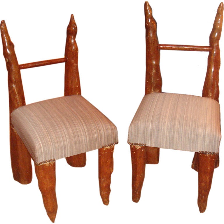 Pair of Cypress Knee Chairs from Polaroid Estate at 1stDibs