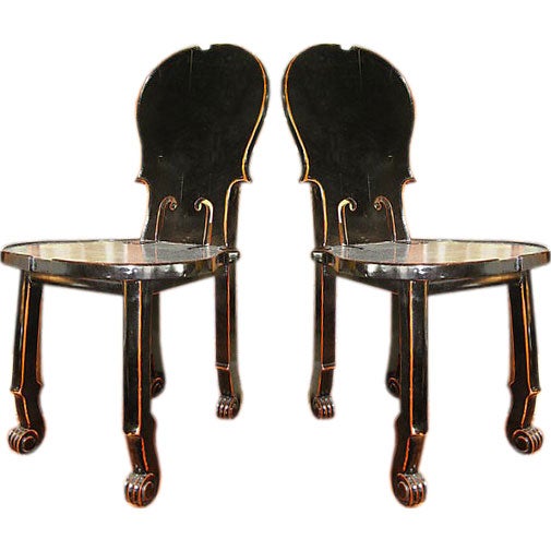 A Pair of Lyrical Music Room Chairs at 1stDibs