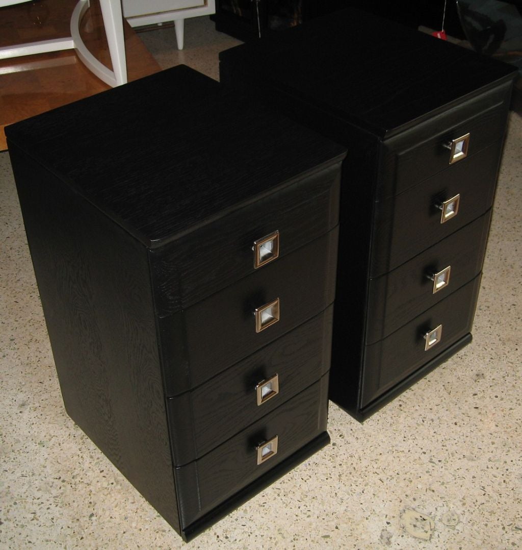 Pair Late 40's Tall Night Stands at 1stdibs