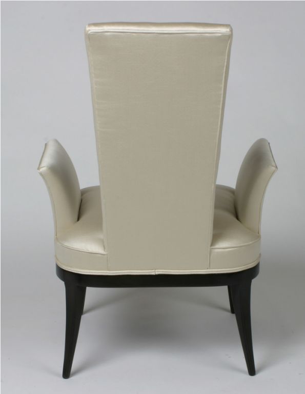 Pair of Dramatic 1940s High Back Armchairs For Sale at 1stdibs