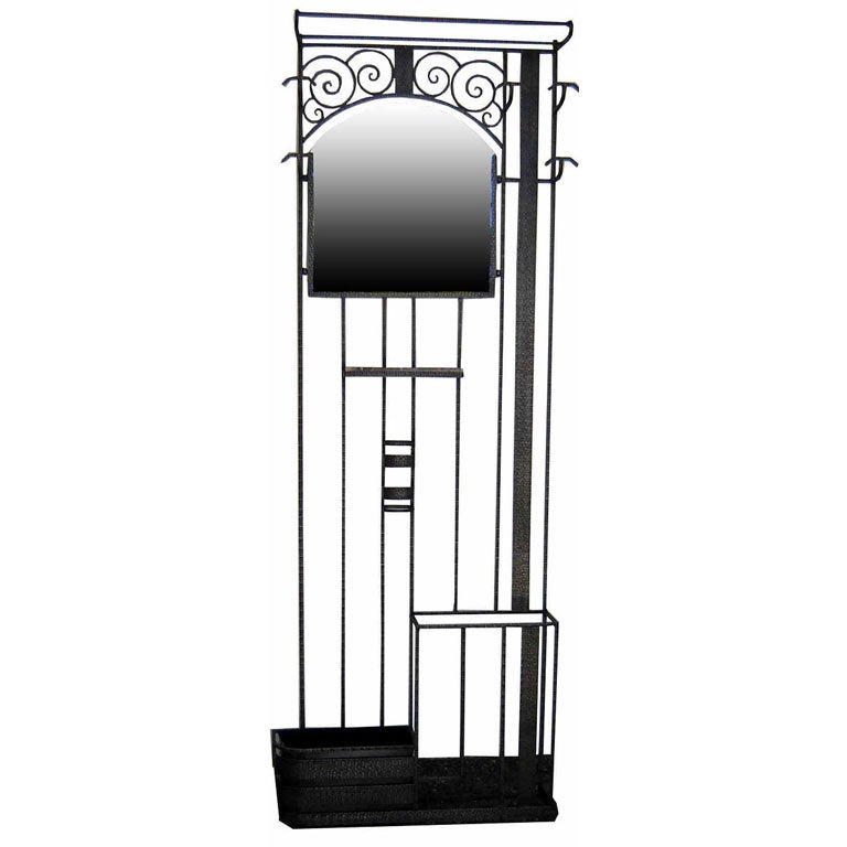 Wrought Iron Hall Tree 11 For Sale on 1stDibs