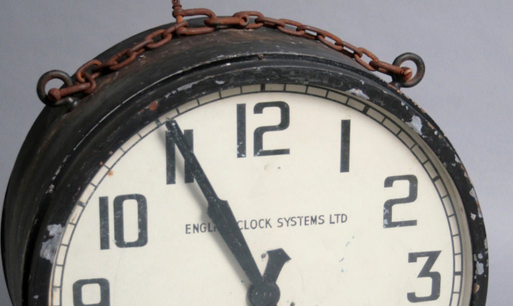 Double Sided Train Station Clock at 1stDibs