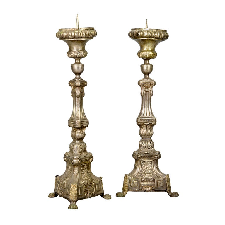 Pair of Silver Candlesticks For Sale at 1stDibs