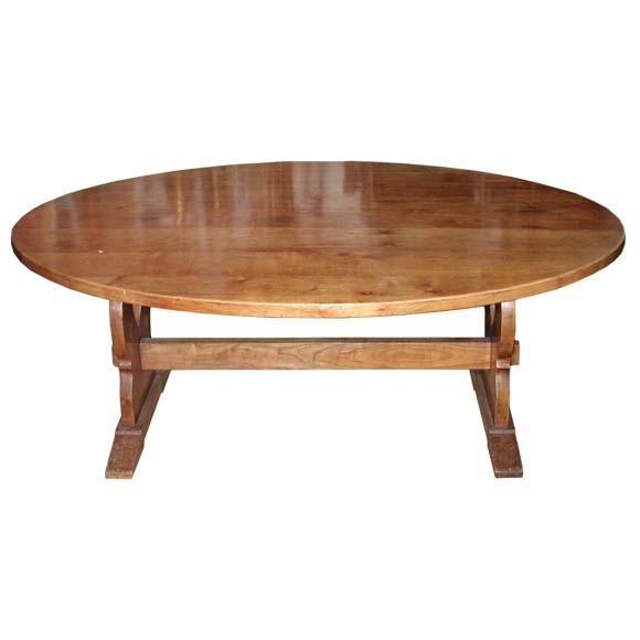 Oval Cherry Wood Dining Table For Sale at 1stDibs