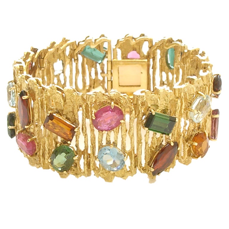 Gold and Multicolored Stone Bracelet by H. Stern at 1stDibs multi colored stone bracelets