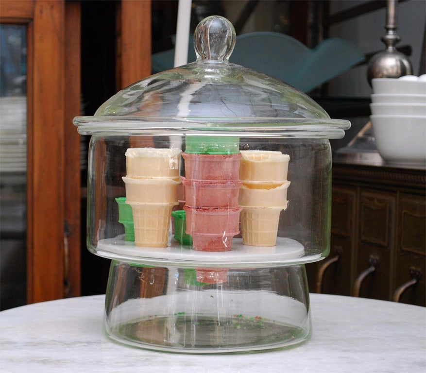 vintage Glass Ice Cream Cone Dispenser at 1stDibs vintage ice cream