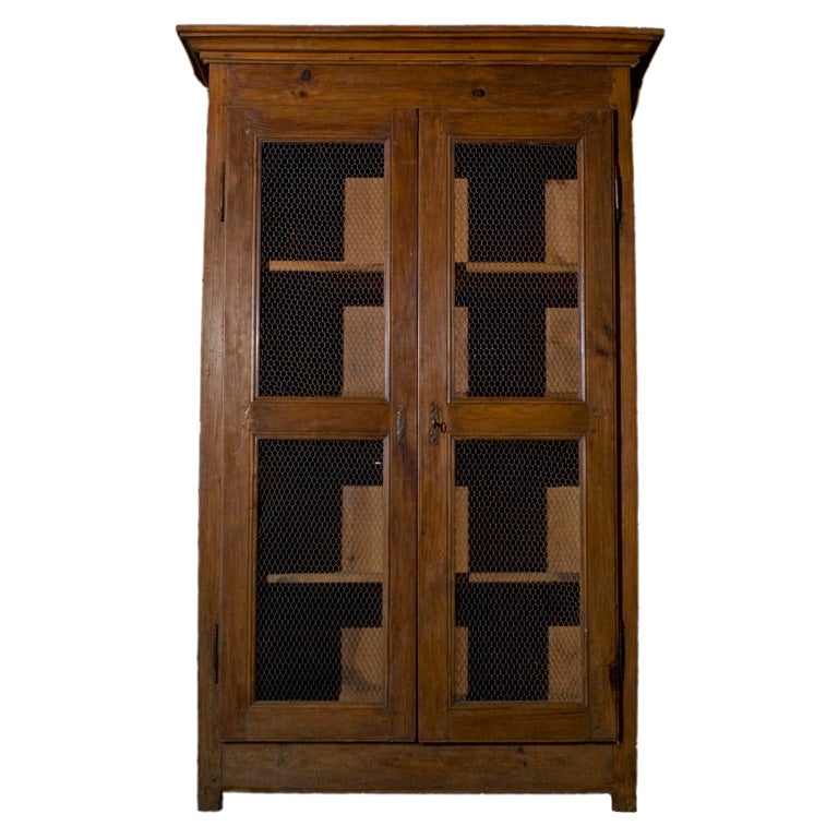 ARMOIRE WITH CHICKEN WIRE at 1stDibs