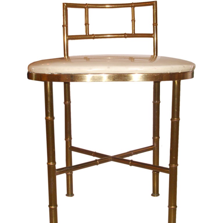 Brass Faux Bamboo Vanity Chair at 1stDibs