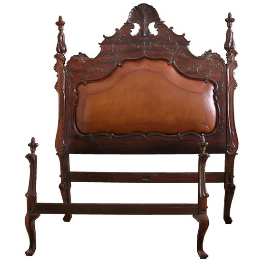 A Rare and Exceptional Portuguese Colonial Carved Rosewood Bed with