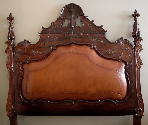 A Rare and Exceptional Portuguese Colonial Carved Rosewood Bed with