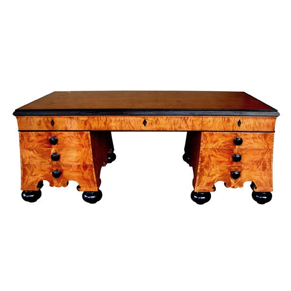 A Massive and Good Quality German Biedermeier Style 9Drawer Birch Wood