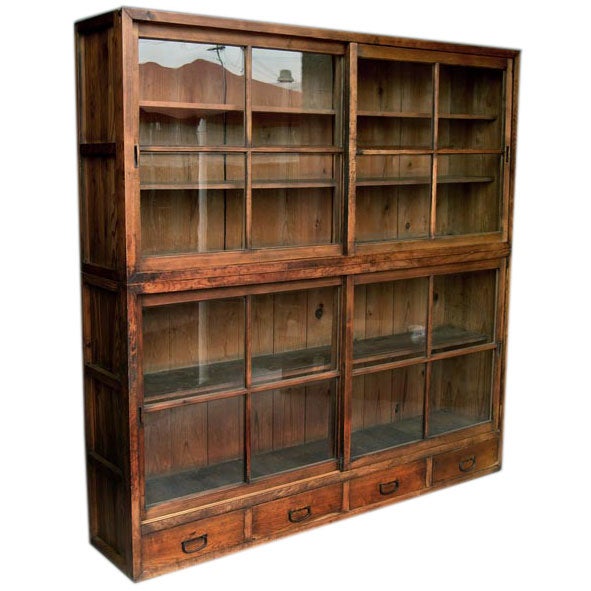 1850's Japanese Glass Front With Sliding Doors at 1stDibs japanese glass