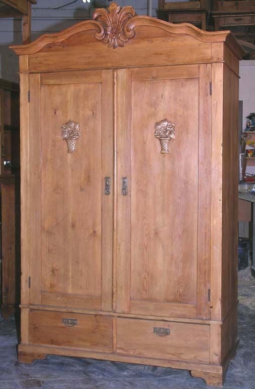 Antique Armoire with Carved Details For Sale at 1stDibs