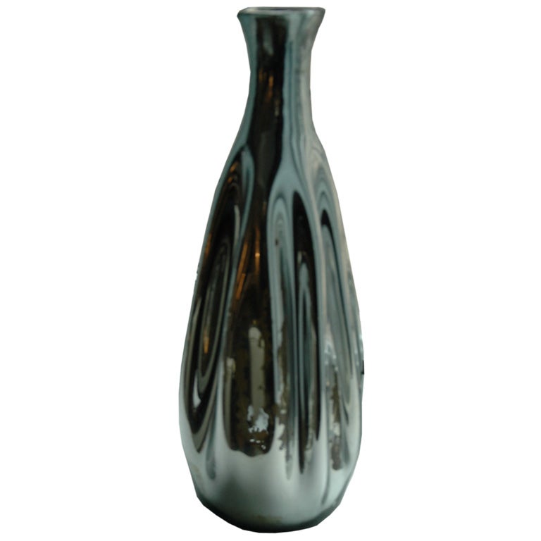 Large Vintage Mercury Glass Vase at 1stDibs