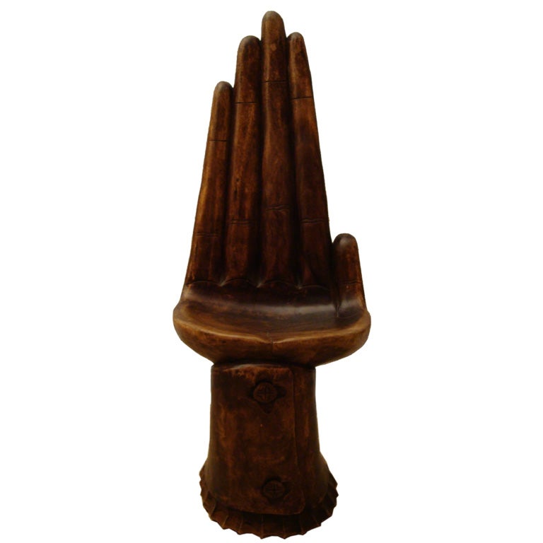 Carved Hand Chair after Pedro Friedeberg For Sale at 1stdibs
