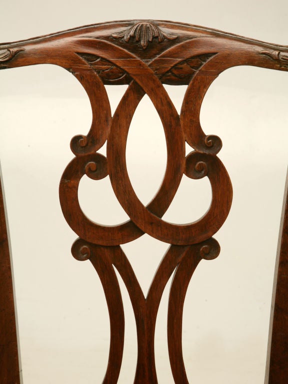 Eighteenth Century HandCarved Irish Chippendale Side/Desk Chair at 1stDibs
