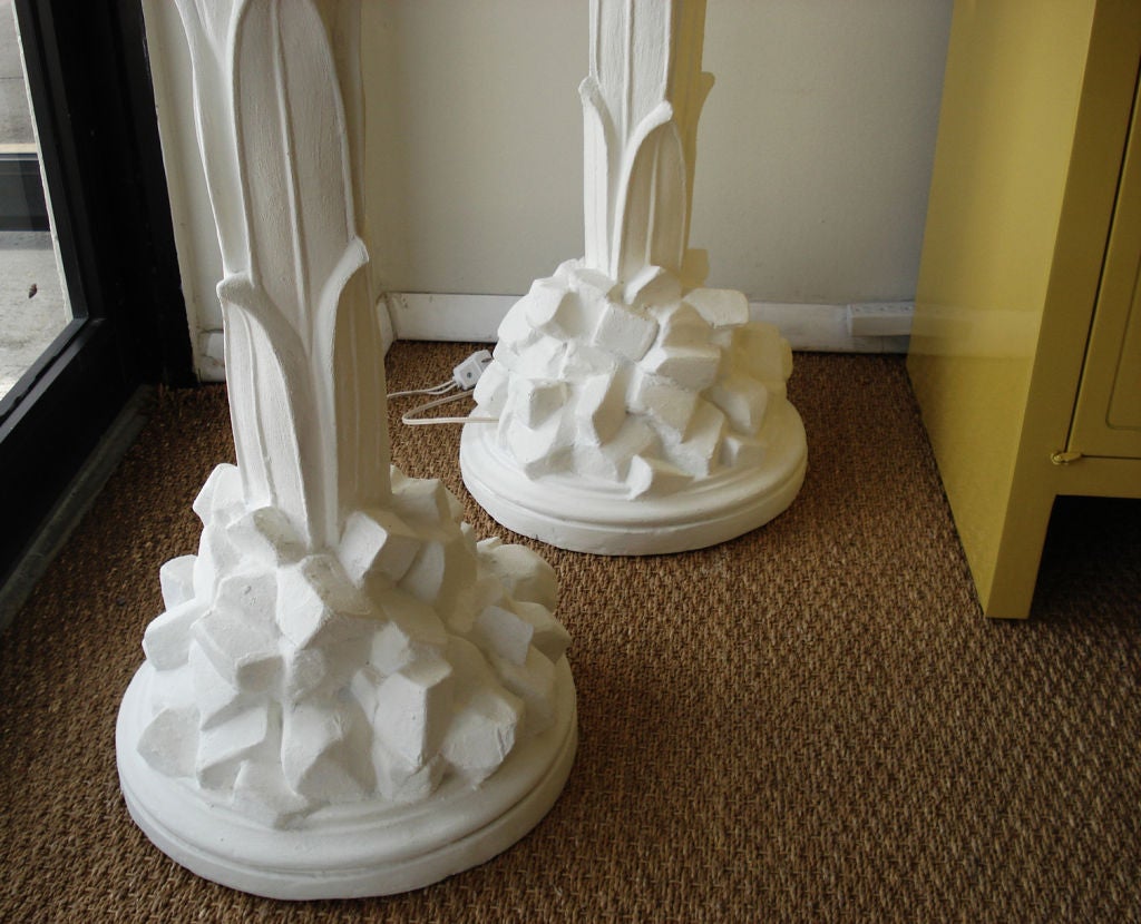 Pair of Plaster Floor Lamps by Serge Roche. at 1stdibs