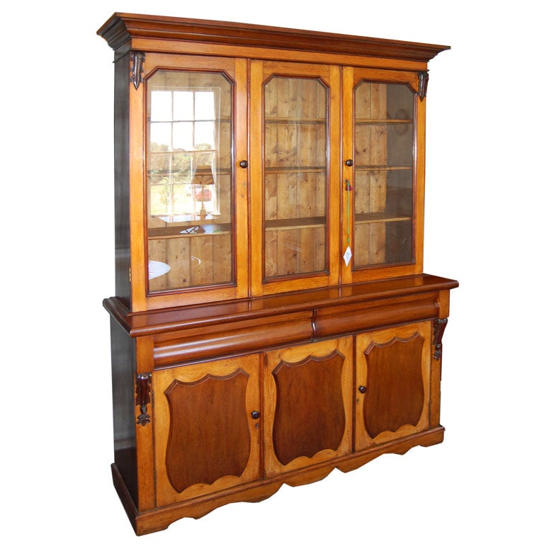 Mahogany and Oak glass front For Sale at 1stDibs