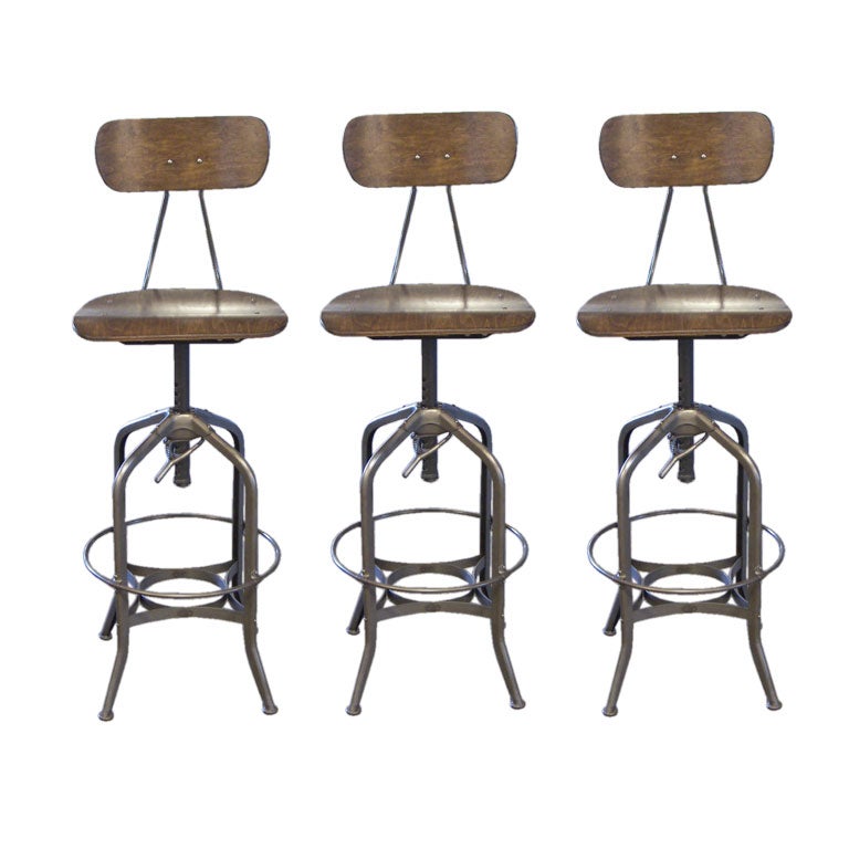 Set of Three Vintage Toledo Bar / Counter Stools at 1stDibs
