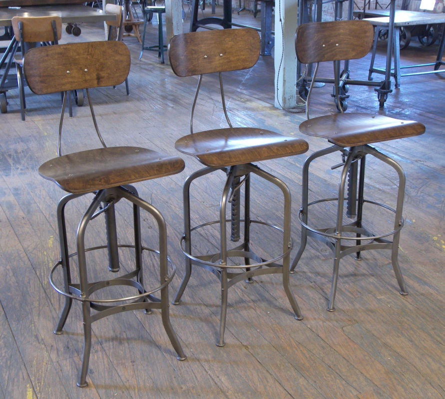 Set of Three Vintage Toledo Bar / Counter Stools at 1stDibs