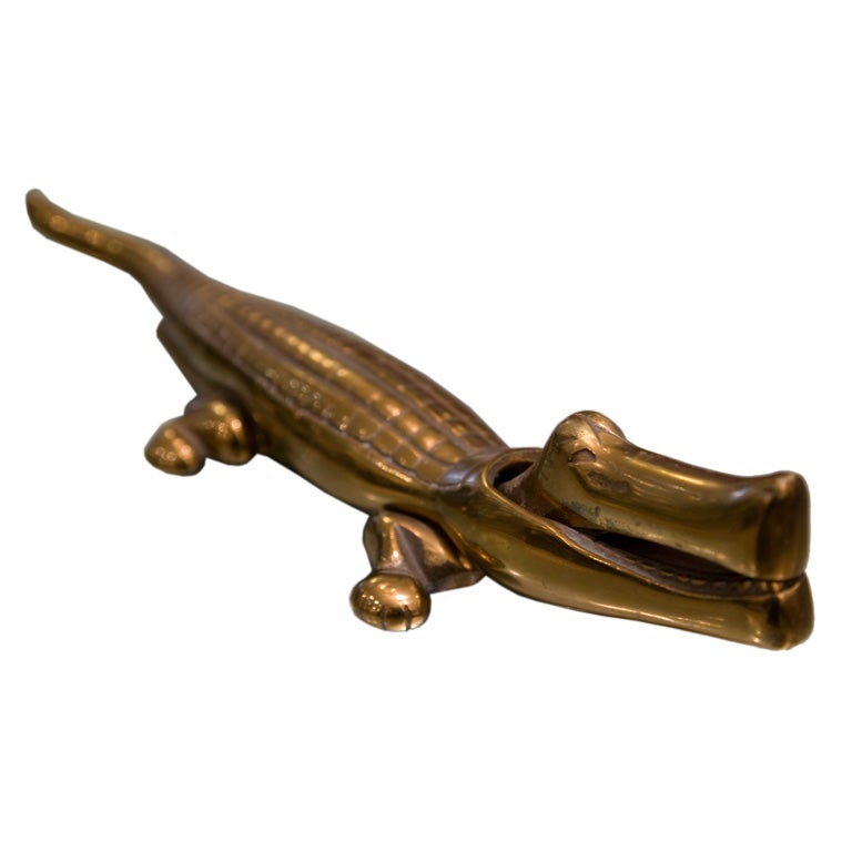 Large Brass Alligator Nutcracker at 1stdibs