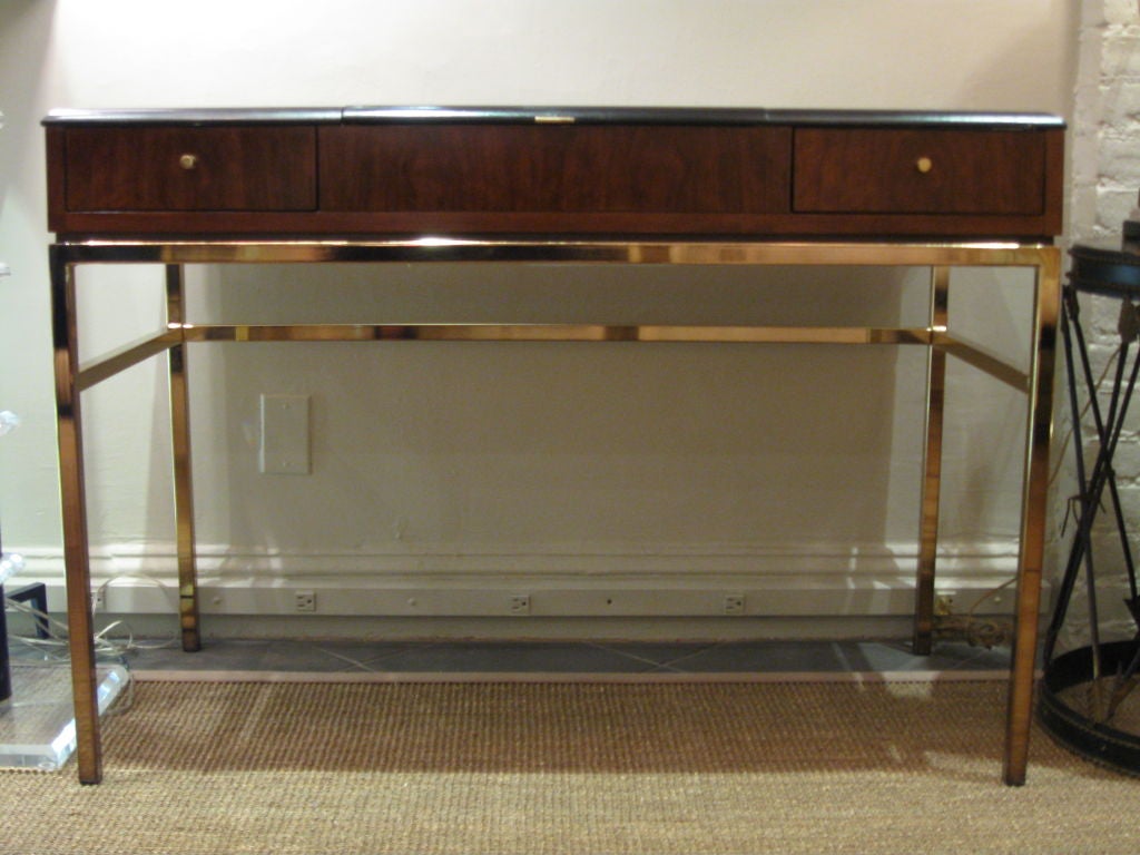 Black and Rosewood Wood Vanity / Desk, by Drexel at 1stdibs