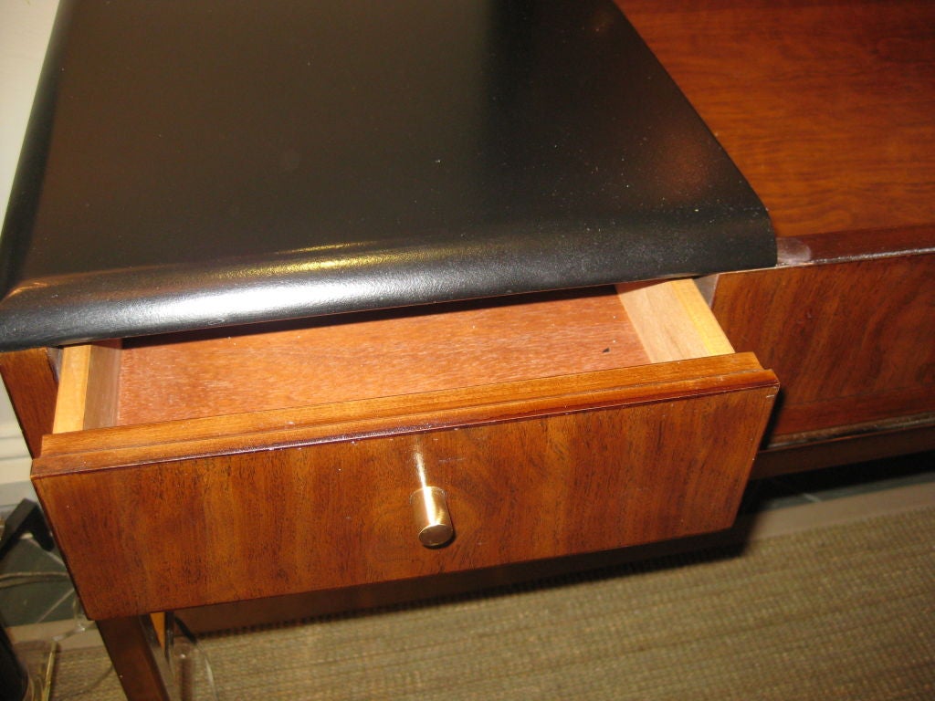 Black and Rosewood Wood Vanity / Desk, by Drexel at 1stdibs