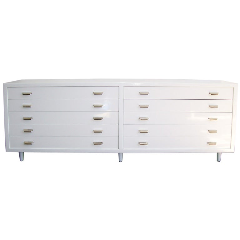 A Long White Modern Chest of Drawers at 1stDibs long white chest of drawers, long white